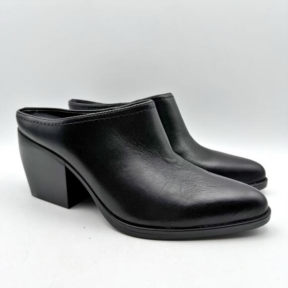 Naturalizer Womens Fairmont Mules US 8.5 Wide EU 39 Black Leather Slip On NWOB - Picture 5 of 12